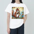 mari0909のリスがサックスを ヘビーウェイトTシャツ