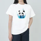 waterpandaの水に落ちるパンダ ヘビーウェイトTシャツ