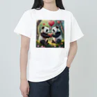 ねこねこねこんのパンダハート ヘビーウェイトTシャツ