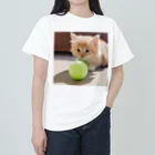 SkyBlueのもふもふな子猫 ヘビーウェイトTシャツ