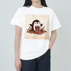 もぐふわアニマルズの甘い滑走 - チョコペンギン物語 ヘビーウェイトTシャツ