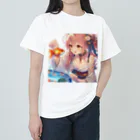 推しの美少女とアイドルの金魚と浴衣姿の女の子 Heavyweight T-Shirt