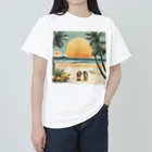 甘いマンゴーの甘い爽やかなマンゴーのイラストグッズ ヘビーウェイトTシャツ