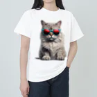 jiyurakuのクールなお猫様 ヘビーウェイトTシャツ