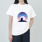 はりまみれのハリネズミと夜空 ヘビーウェイトTシャツ