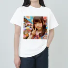 homarengeの和傘の女の子 ヘビーウェイトTシャツ