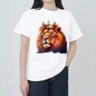 k.a.u.j.7の王者の風格ただようライオン ヘビーウェイトTシャツ
