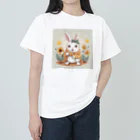 ぷっくりショップの耳が可愛いうさぎちゃん ヘビーウェイトTシャツ