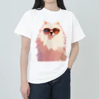 AQUAMETAVERSEのサングラスをかけた、かわいい犬 Marsa 106 ヘビーウェイトTシャツ