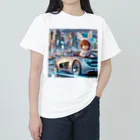 ユサユサしてるキャラクターショップのユサユサしながら未来の車で未来都市をドライブ Heavyweight T-Shirt