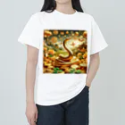 the blue seasonの財運昇蛇 - 金蛇の縁 ヘビーウェイトTシャツ