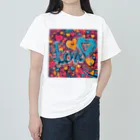 母ちゃんの愛だよ！！ほら！うけとれーのド派手にラブっとこ〜 ヘビーウェイトTシャツ