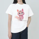 TomaTracksのピンクのパーカーをまとったクールな猫 Heavyweight T-Shirt