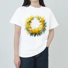 okierazaのミモザのリース Heavyweight T-Shirt