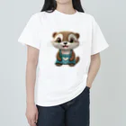 いろは物語のコツメカワウソが花屋でアルバイトしています！ ヘビーウェイトTシャツ