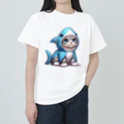 IloveCatのサメのフードを被った子猫 Heavyweight T-Shirt