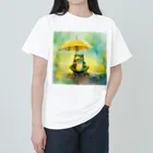 Oimo_shanの雨だねぇ、カエルさん ヘビーウェイトTシャツ