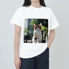 猫君の歯医者さんの歯ブラシ猫 ヘビーウェイトTシャツ