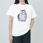 手書きイラストで猫ミームのhuhcat ヘビーウェイトTシャツ