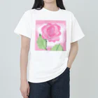 ピンク系水彩画のピンクのバラ Heavyweight T-Shirt