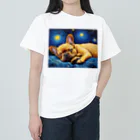 Dog Art Museumの【星降る夜 - フレンチブルドッグ犬の子犬 No.1】 ヘビーウェイトTシャツ