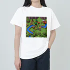 レトロゲームイラストのレトロゲードット絵ファミコン4 ヘビーウェイトTシャツ