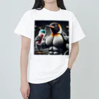 simlacrumのプロテインを飲むマッチョペンギン ヘビーウェイトTシャツ