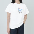 ko_858585のウサギ猫：ブルー Heavyweight T-Shirt