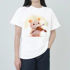 makoto401のバイオリンを弾くハムスターちゃん ヘビーウェイトTシャツ