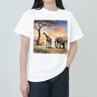 かるるんショップのサバンナのとある日の風景　シリーズ　凸凹コンビ Heavyweight T-Shirt