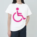 お絵かき屋さんの車椅子マーク（ピンク） ヘビーウェイトTシャツ