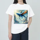 mimin's ショップの空飛ぶくじら Heavyweight T-Shirt