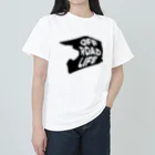 QUQU_WORKSのオフロードライフ オフロードヘルメットシルエットデザイン ブラック Heavyweight T-Shirt