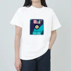 愛着ライフのレトロなネオンフロッピー Heavyweight T-Shirt