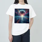 chikokuma76の宇宙の美しい未来を切り開く月の輝き✨ ヘビーウェイトTシャツ