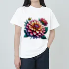 Have-good-luckのふんわりした花「ダリア」 Heavyweight T-Shirt