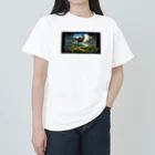 恐竜ガオガオの恐竜Ｔシャツを着て福井恐竜博物館へ行こう！ Heavyweight T-Shirt