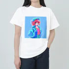 🍓IchigoAme🍓のレトロポップボーイッシュブルーガール ヘビーウェイトTシャツ