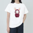 Vasetti_pressの赤パーカーを着ているうさぎちゃん ヘビーウェイトTシャツ