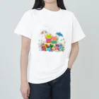 midoriのカエルのハッピーデイ ヘビーウェイトTシャツ