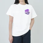 RetrowaveFlowerのRetrowaveFlower-ムラサキハナナ- Heavyweight T-Shirt