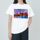 samenoa81の水彩画の夜景 ヘビーウェイトTシャツ