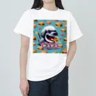 ma5a5h1のプードル鮫”がぶがぶ” ヘビーウェイトTシャツ