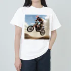 Bikers' Galleryのモトクロス ジャンプシーン アート オフロード バイク ヘビーウェイトTシャツ