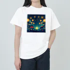 tanantの夏祭り、提灯が灯る下で花火をみている Heavyweight T-Shirt