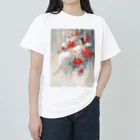 AQUAMETAVERSEの花の空間の中の美女　なでしこ1478 ヘビーウェイトTシャツ