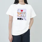 ニャンにゃんこ(kaji)の仲良しさん ヘビーウェイトTシャツ