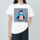 ganeshaのスーパーヒーローのマントを着たかわいいペンギン ヘビーウェイトTシャツ