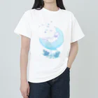 ろきそにんちゃんの月夜に眠るたいねこ ヘビーウェイトTシャツ