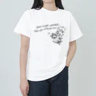 odan5の英文とぐにゃぐにゃお花 ヘビーウェイトTシャツ